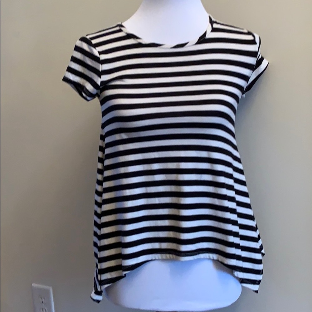 Kids asymmetric striped tee